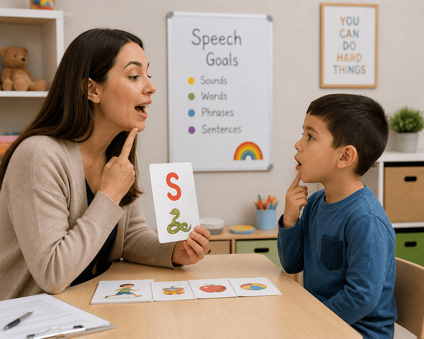Child with speech delay in therapy session at Growing Stars Lucknow