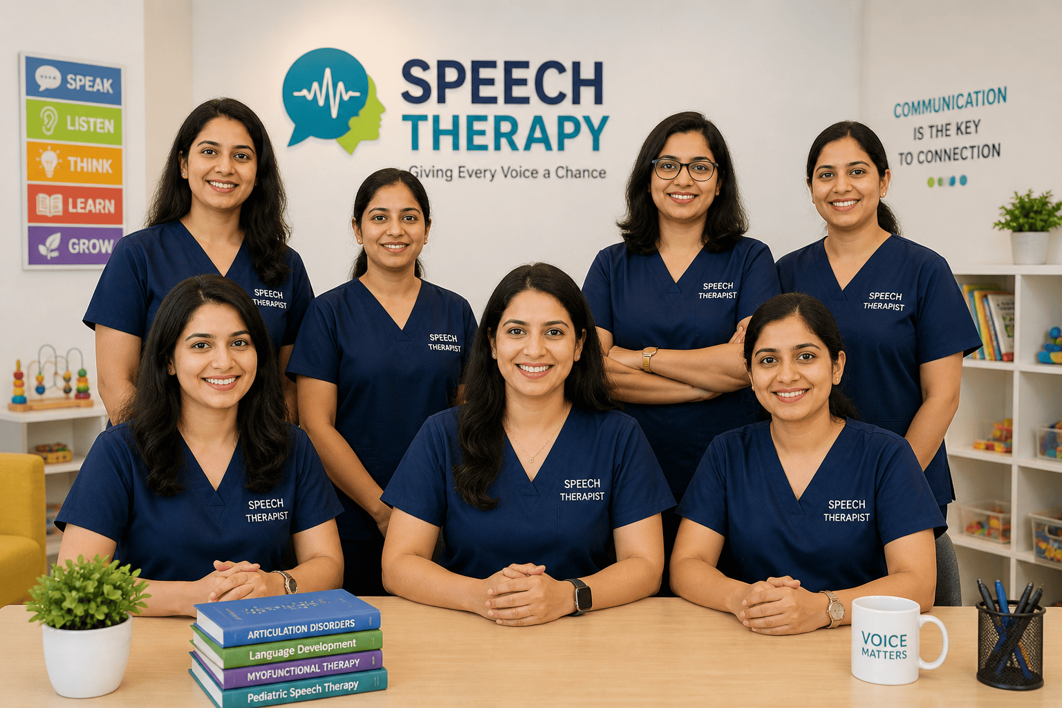 Growing Stars speech therapy team celebrating a child's communication milestone