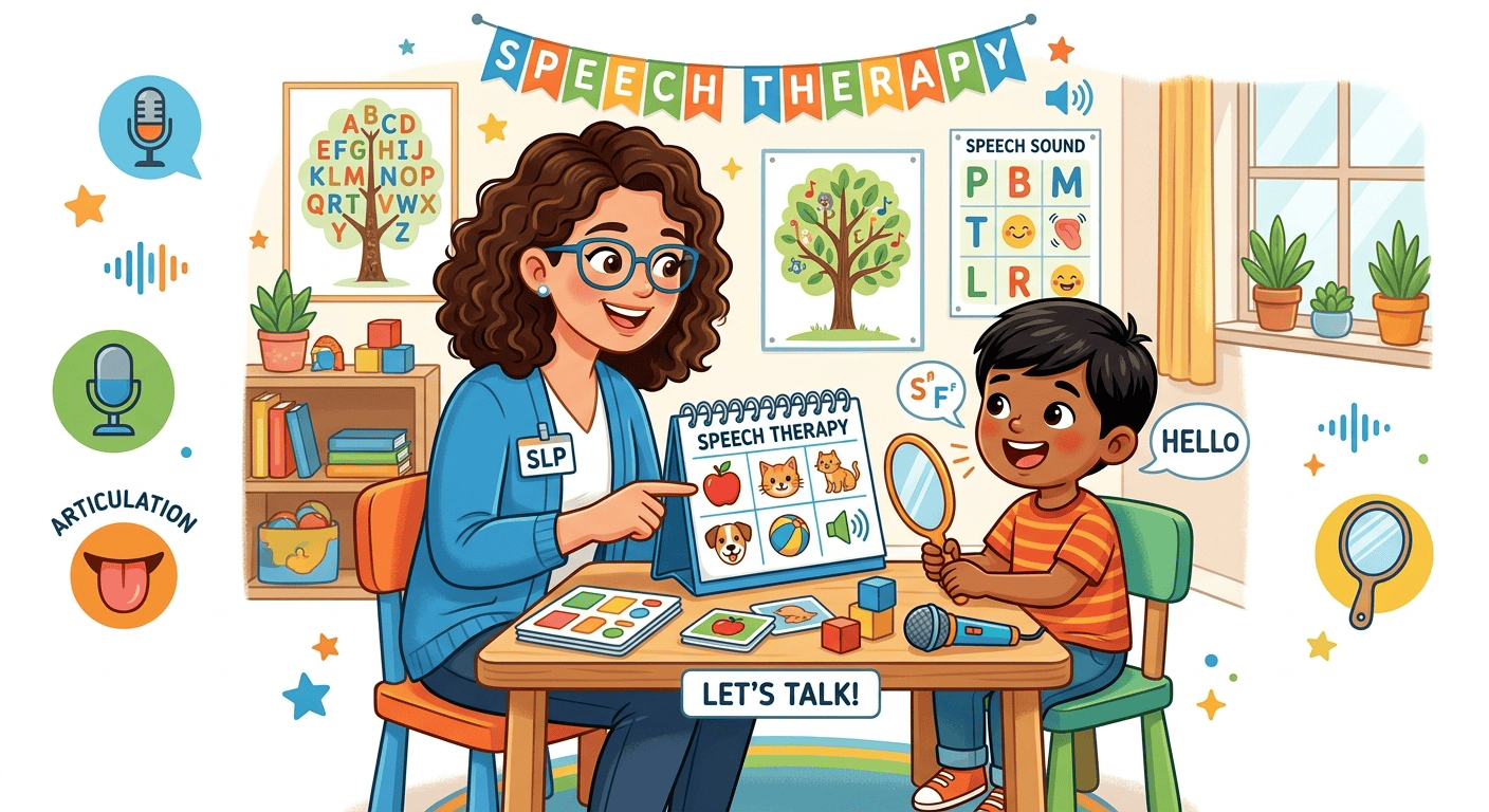 Speech therapist working with a child at Growing Stars Lucknow